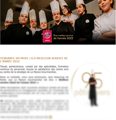 Gourmandise MEILLEUR SERVICE DE L’ANNÉE 2022